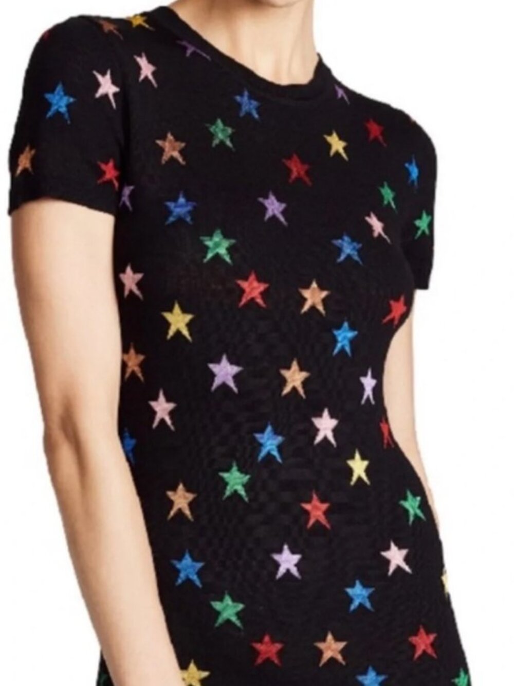 Alice + Olivia Hayden Rainbow Star Sweater Dress Size Medium M EUC